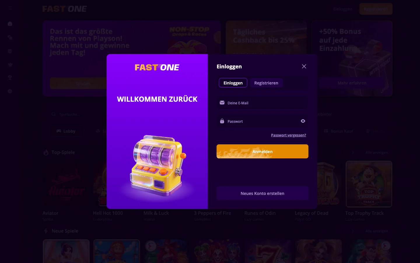 Login bei F1 Casino auf dem Handy